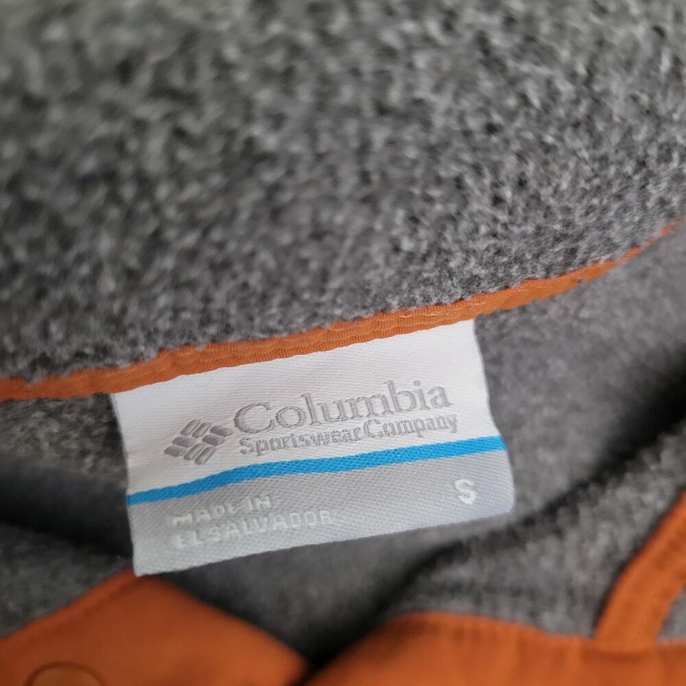 Columbia PFG Texas Longhorns Pullover Mens Small Gray Orange Fleece 1/4 Snap - Picture 3 of 8
